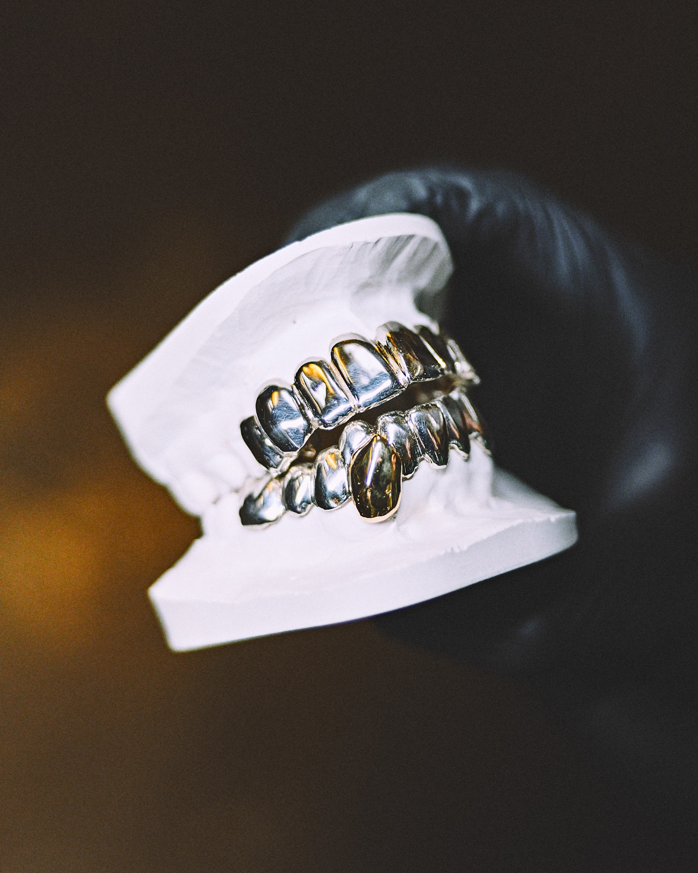 Grillz pleine bouche argent avec accents or